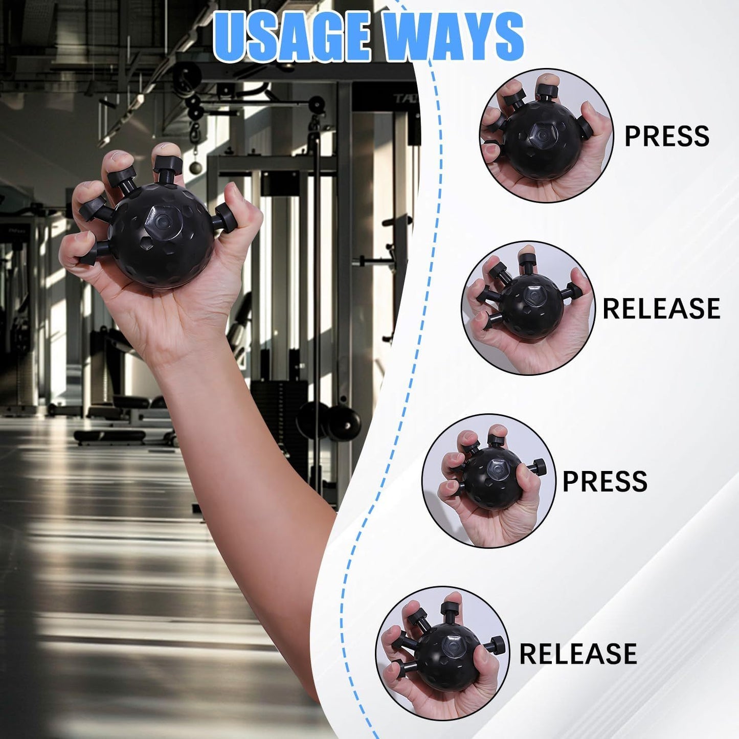 Hand Grip Strengthener – Adjustable Resistance Forearm & Finger Trainer for Gym, Climbing & Exercise