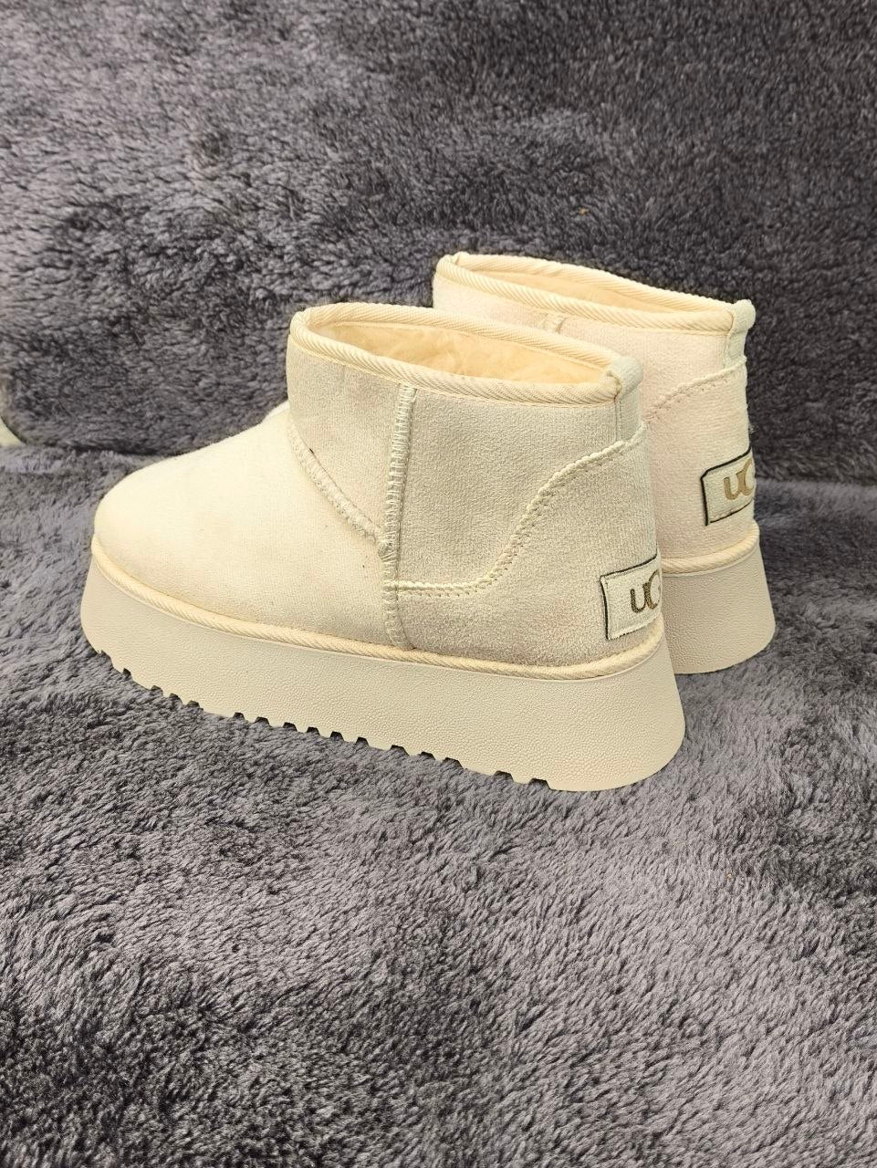 UGG Platform Bej Renk/Çorap Hediyeli