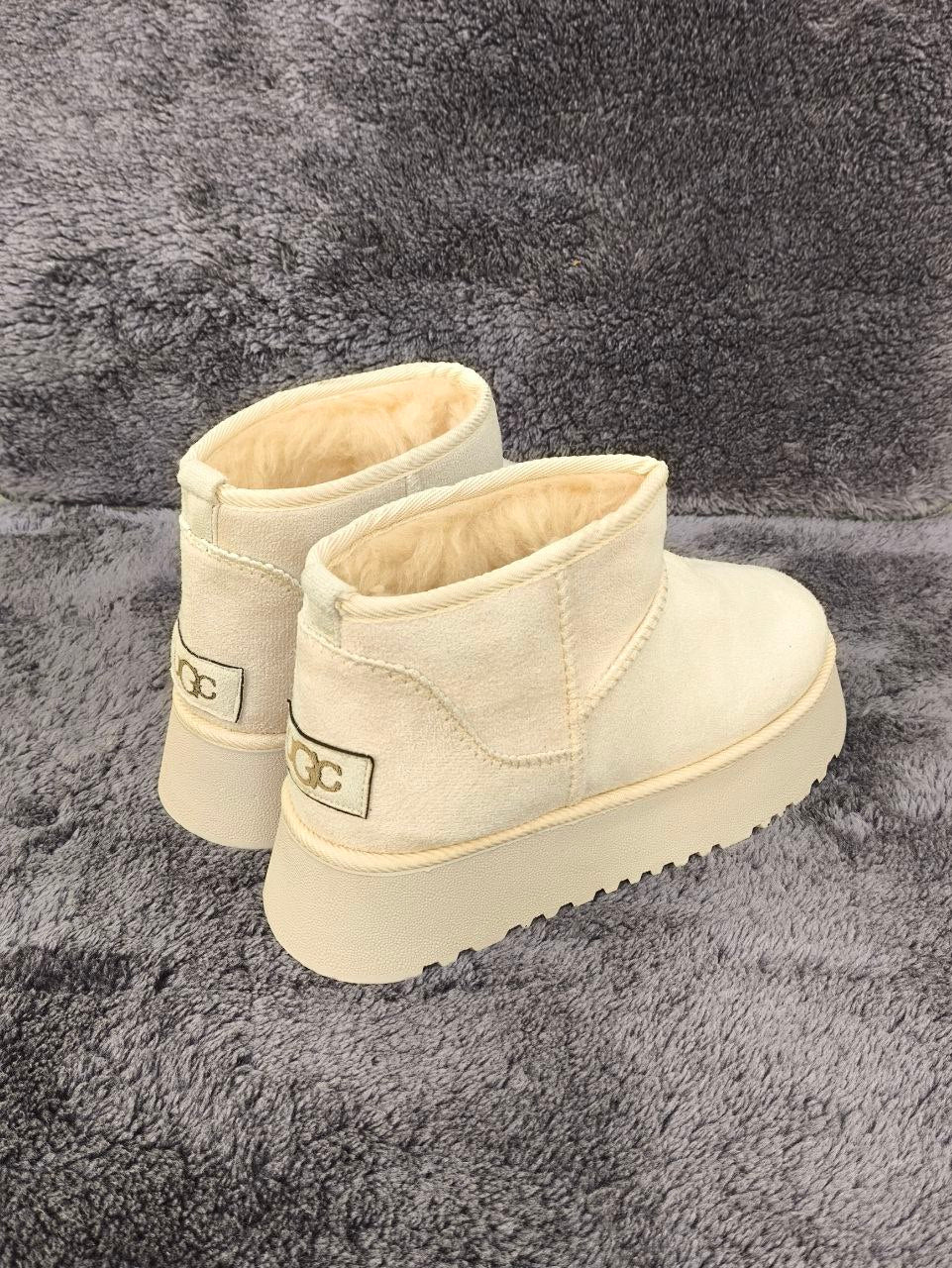 UGG Platform Bej Renk/Çorap Hediyeli