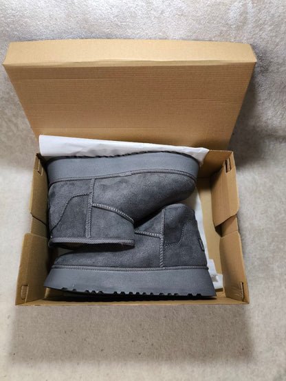 UGG Platform Gri Renk/Çorap Hediyeli