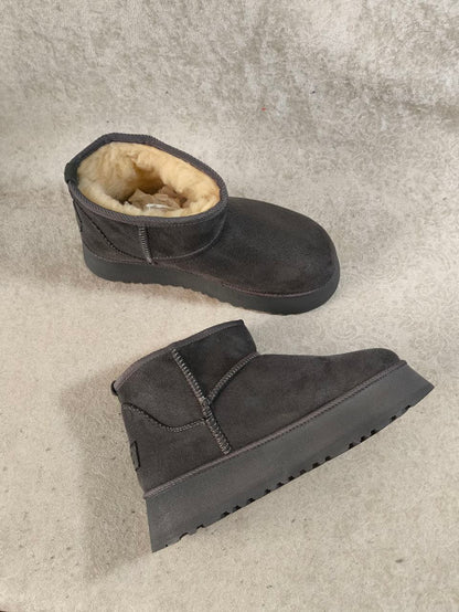 UGG Platform Gri Renk/Çorap Hediyeli