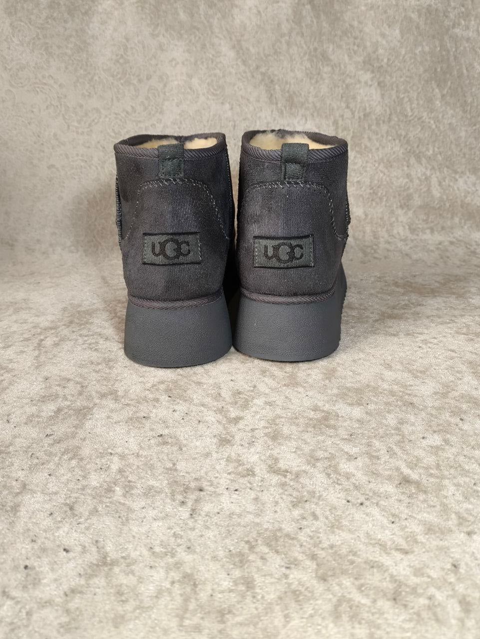 UGG Platform Gri Renk/Çorap Hediyeli