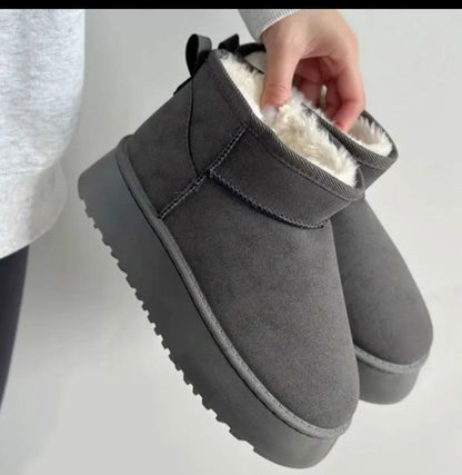 UGG Platform Gri Renk/Çorap Hediyeli
