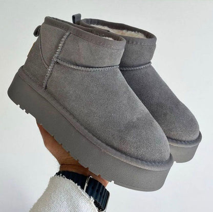 UGG Platform Gri Renk/Çorap Hediyeli