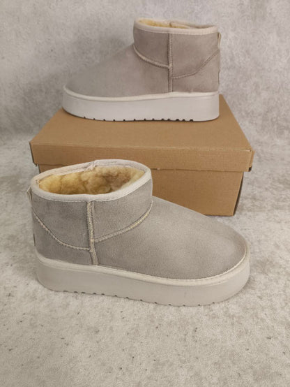 UGG Platform Bej Renk/Çorap Hediyeli